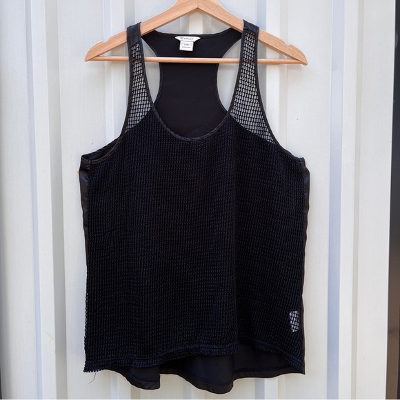 Ariat Blouse Black Mesh Silk Racerback Womens Sleeveless Large L - Picture 9 of 9